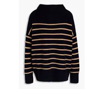 Striped cashmere turtleneck sweater - Blue