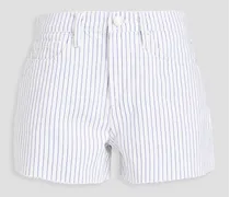Le Bridgette striped denim shorts - White