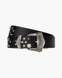 Maje Embellished leather belt - Black Black