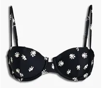 Sally Nissi printed underwired bikini top - Black