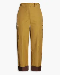 3.1 phillip lim Cropped cotton-blend tapered pants - Yellow Yellow