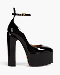 Valentino Garavani Tan-Go patent-leather platform pumps - Black Black