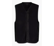Shell-paneled fleece vest - Black