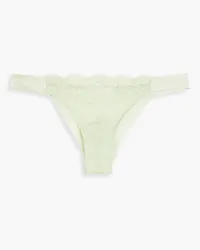 I.D. SARRIERI Tulle-paneled satin briefs - Green Green