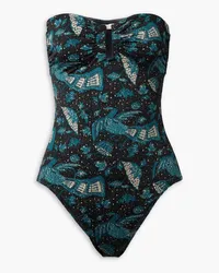 Ulla Johnson Monterey printed strapless swimsuit - Blue Blue