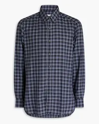 Boglioli Gingham cotton-twill shirt - Blue Blue