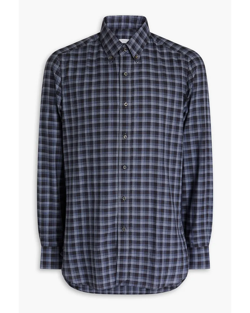 Boglioli Gingham cotton-twill shirt - Blue Blue