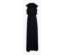 Gathered crepon gown - Blue