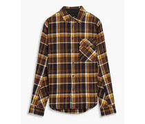 Engineered checked cotton-flannel overshirt - Yellow
