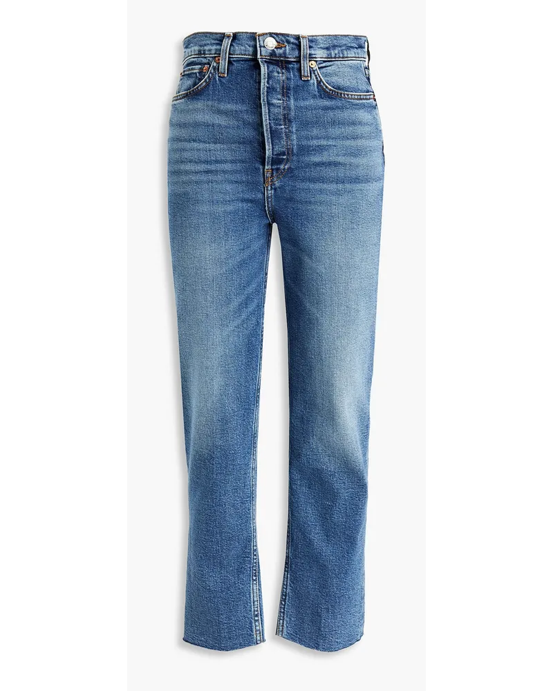 70s cropped high-rise straight-leg jeans - Blue