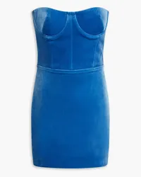 Alex Perry Roberts strapless velvet mini dress - Blue Blue