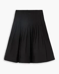 Proenza Schouler Pleated cotton-blend poplin midi wrap skirt - Black Black