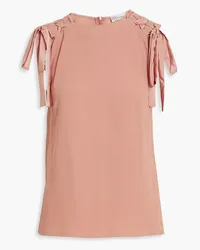 RED Valentino Lace-up crepe top - Pink Pink