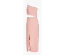 Laurile one-shoulder cutout woven midi dress - Pink