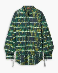 Altuzarra Amara oversized tie-dyed cotton-blend poplin shirt - Green Green