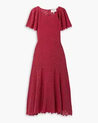 The Great The Harmony cotton-guipure lace midi dress - Red Red