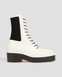 Nicholas Kirkwood JJ 65 leather combat boots - White White