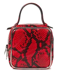 Alexander Wang Halo Square snake-effect leather tote - Red Red