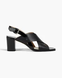 Jimmy Choo Aix 65 smooth and patent-leather slingback sandals - Black Black