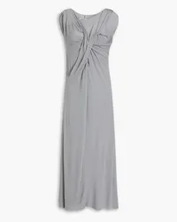 Maison Margiela Twisted draped cupro-blend stretch-jersey midi dress - Gray Gray