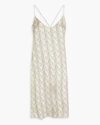 AERON Printed silk-satin mini slip dress - Neutral Neutral