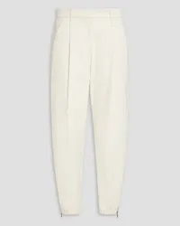 Brunello Cucinelli Cropped cotton-twill tapered pants - White White