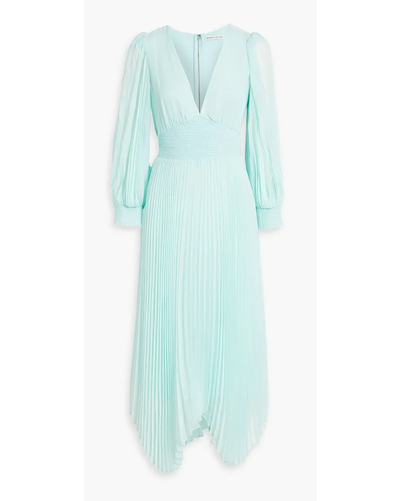 Alice + Olivia Alice Olivia - Sion pleated chiffon midi dress - Blue Blue