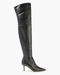 Gianvito Rossi Stefanie smooth and patent-leather thigh boots - Black Black