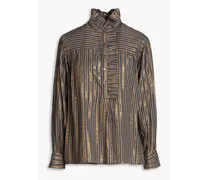 Eddy metallic striped twill blouse - Gray