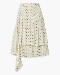 Monse Pleated polka-dot satin-twill midi skirt - White White