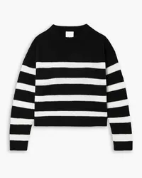 ALLUDE Striped wool and cashmere-blend sweater - Black Black