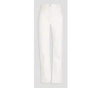 Leather straight-leg pants - White