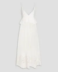 Stella McCartney Broderie anglaise cotton-blend maxi dress - White White