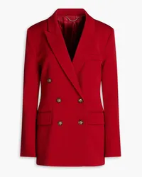 Victoria Beckham Double-breasted crepe blazer - Burgundy Burgundy