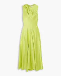 Roksanda Ilincic Alma asymmetric knotted silk-satin midi dress - Green Green