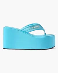 COPERNI Logo-appliquéd webbing wedge flip flops - Blue Blue