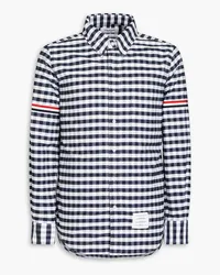 Thom Browne Gingham cotton-piqué shirt - Blue Blue