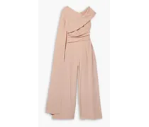 Lady cape-effect draped crepe jumpsuit - Pink