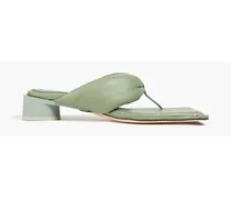 Anais gathered leather sandals - Green