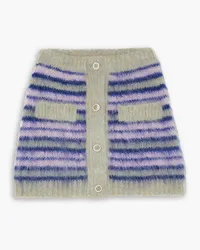 Marni Striped mohair-blend skirt - Purple Purple