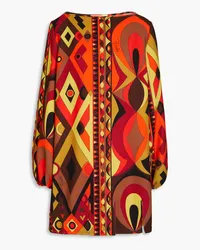 Emilio Pucci Printed crepe mini dress - Red Red