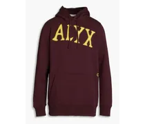 Printed French cotton-blend terry hoodie - Burgundy