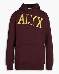 1017 ALYX 9SM Printed French cotton-blend terry hoodie - Burgundy Burgundy