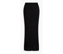 Satin-jersey maxi pencil skirt - Black