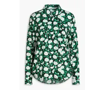 Floral-print ECOVERO-blend shirt - Green