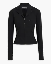 Jacquemus Cutout ruched wool-blend blazer - Black Black