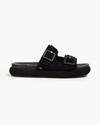 Sam Edelman Kenzie buckled suede slides - Black Black