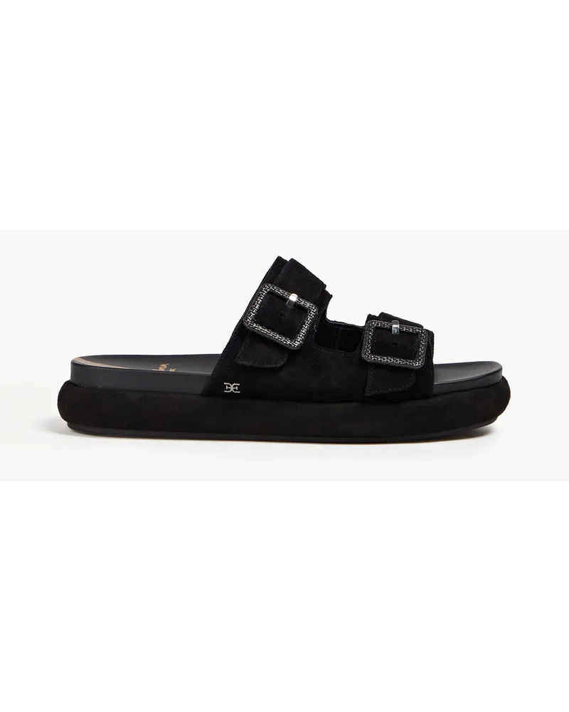 Sam Edelman Kenzie buckled suede slides - Black Black