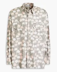 Acne Studios Printed cotton-flannel shirt - Gray Gray