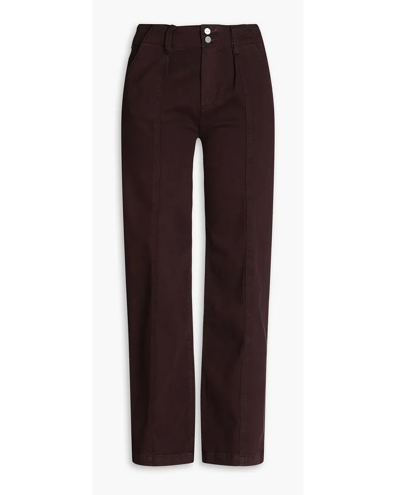 Paige Brooklyn high-rise wide-leg jeans - Burgundy Burgundy